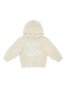 Fendi Kids худи с вышитым логотипом, нейтральный