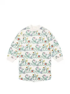 Платье с длинными рукавами и цветочным принтом Stella Mccartney Kids, бежевый