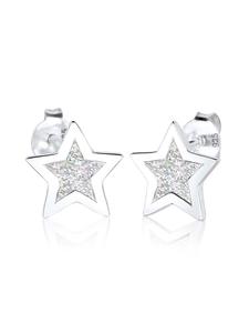 Elli Серьги из серебра 925 пробы в виде звезд, серая звезда