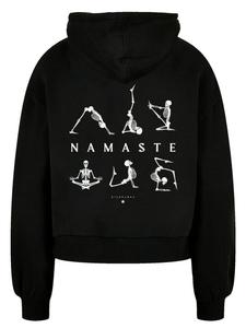 Толстовка F4NT4STIC Organic Oversized Hoody Namaste Yoga Skelett Halloween, черный