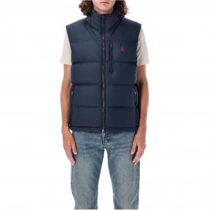 Пуховик-жилет с вышивкой пони Polo Ralph Lauren, морской синий