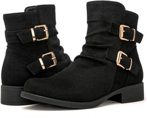 Женские ботильоны GLOBALWIN, модные ботинки на низком каблуке, 21Yy09 Black2