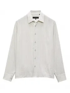 Рубашка в полоску на пуговицах Rag & Bone, серый