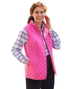 Утепленная жилетка с молнией спереди размера Plus Size Woman Within, розовый