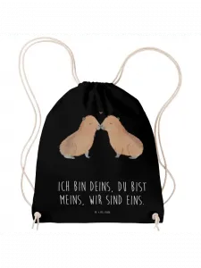 Спортивная сумка Mr & Mrs Panda Sportbeutel Capybara Liebe, черный
