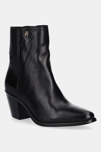 Кожаные сапоги Western mid heel Chelsea Tommy Hilfiger, черный
