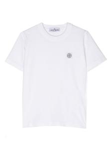 Stone Island Junior футболка с нашивкой-логотипом, белый