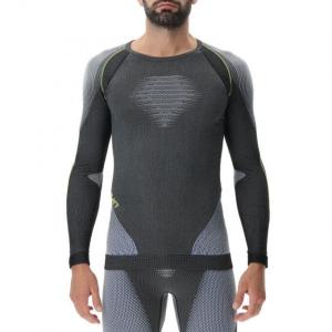 Базовый слой Uyn MAN EVOLUTYON UW SHIRT LONG SLEEVES Anthracite melange/Blue/Yellow Shiny