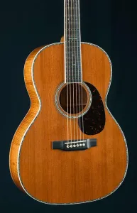 Martin 000-41 12-ладовая кастомная премиум гитара из пламени куа и затонувшего красного дерева с перламутром пауа НОВАЯ