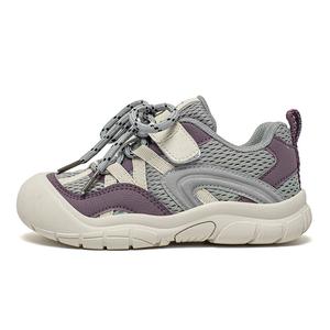 Низкие кроссовки для детей, устойчивые к истиранию и ударам, с амортизацией HOBIBEAR, серый/фиолетовый