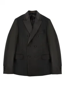 Двубортный пиджак с карманами Slowear, черный