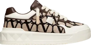 Кроссовки Valentino One Stud XL Low 'Toile Iconographe - Natural Fondant', коричневый