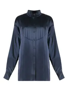 Блузка из плиссированного сатина Les Filles D'Eva, синий