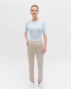 Женские прямые брюки приталенного кроя с итальянскими карманами Caroll, бежевый