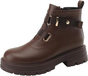 Женские модные ботильоны LYYSKY с круглым носком и невысоким каблуком 4 см, короткие ботинки в винтажном стиле, черные и коричневые, размеры US4-US9.5