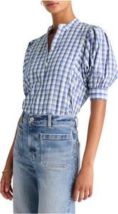 Топ Madewell Tessa Top - Light Weight Combed Poplin, цвет Blue White Plaid