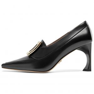 Туфли на толстом каблуке 8 см, женские Nine West, черный