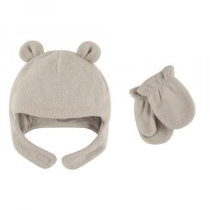 Luvable Friends Toddler Beary Уютная шапка и варежки, 2 шт., серый цвет, цвет Light Gray