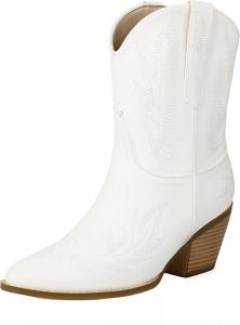 Женские ковбойские сапоги MRKEWUNEY классические с заостренным носком, размеры US6-US12, 178 White