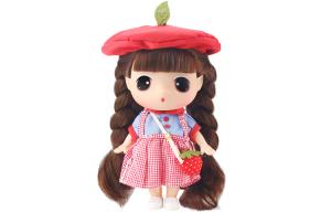 Кукла Little Apple из коллекции Pastoral, рюкзак Strawberry, милая кукла для переодевания, шарнирная кукла 18см Ddung
