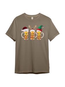 PAULGOS Мужская футболка, «Пивные пьющие - Рождественская банда в песке»