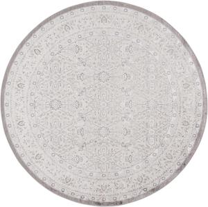 Ковер SAFAVIEH, 201 x 201 см, Orchard Collection, круглый, Grey & Silver, без линьки и простой в уходе, идеален для помещений с высокой проходимостью в гостиной, столовой, спальне (ORC216F)