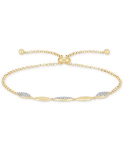 Браслет-боло с бриллиантовыми звеньями (1/10 карата) из стерлингового серебра с покрытием из 14-каратного золота Macy's, Gold-Plated Sterling Silver