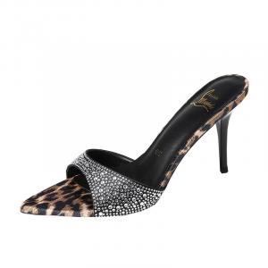 CAOT Резиновые тапочки-слайды со стразами, противоскользящие, женские, черные