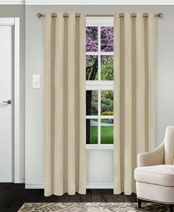 Твердые классические современные устойчивые к морщинам комплект затемняющих штор из двух предметов с люверсом сверху, 52 x 108 дюймов Superior, слоновая кость