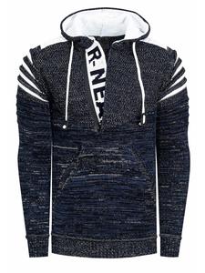 Толстовка Future из толстой вязки с застежкой-молнией на 1/2 дюйма, цвет: темно-синий Rusty Neal