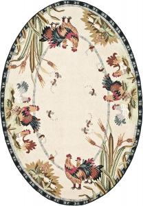 Ковер SAFAVIEH, 229 x 290 см, Chelsea Collection, овальный, Ivory, ручного вязания в стиле French Country из шерсти, идеален для помещений с высокой проходимостью в гостиной, спальне (HK56A)