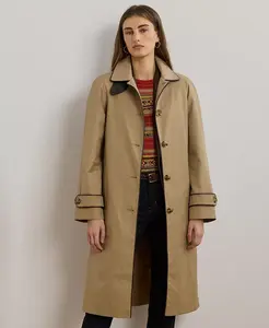 Женский макси-тренч на пуговицах Lauren Ralph Lauren, коричневый/бежевый