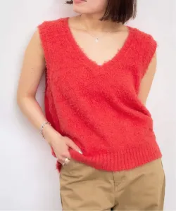 Хлопковый жилет из ворсистой вязки U By Spick&Span, цвет Red