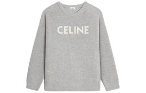 Объемный свитер из рубленой шерсти CELINE, светло-серый