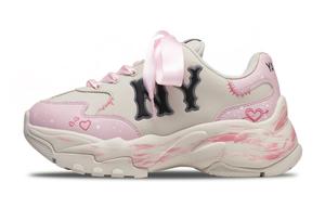 MLB Большие кроссовки с изображением стрелы, пронзающей сердце. Нескользящие, износостойкие, низкие, женские, розовые