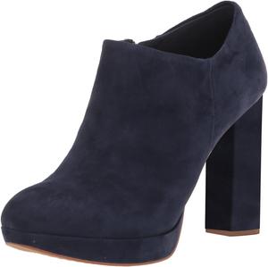 Женские ботильоны FOWT с закрытым носком и высокой платформой, на массивном каблуке, на молнии, для повседневной носки, работы, осени и зимы, размеры 4-16 US, Navy