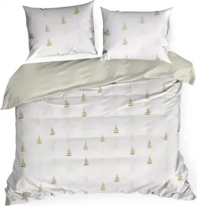 EUROFIRANY | Рождественское постельное белье - хлопок - 220 x 200 см - белый бежевый - комплект постельного белья - рождественский мотив Eurofirany