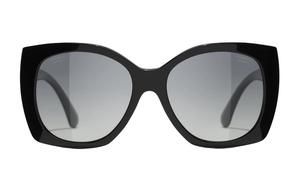 Ацетатные солнцезащитные очки неправильной формы женские черные CHANEL