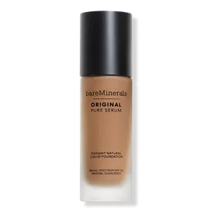 Оригинальная жидкая тональная основа Pure Serum Radiant Natural Liquid Foundation Mineral SPF 20 bareMinerals, Medium Deep Neutral 4 (medium deep neutral skin with a peach hue)