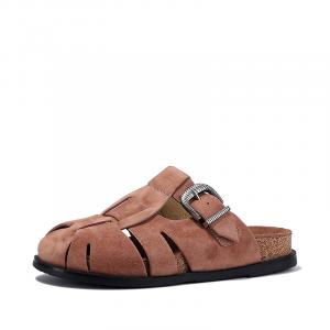 BELLALILY Закрытые тапочки на каблуке 3,5 см для женщин в пыльно-розовом цвете, цвет Dusty Pink