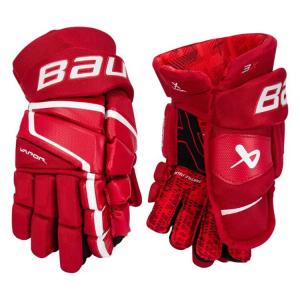 BAUER Новая модель 2022: хоккейные перчатки для юниоров и взрослых, промежуточный уровень, красные, 33 см