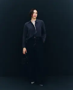 Женская шелковая рубашка с длинным рукавом Couchel, серо-зеленый