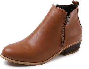 Женские ботильоны Unifizz, классические низкие каблуки, короткие ботинки, удобные повседневные ботинки, Brown