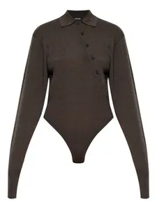 Боди-поло на пуговицах Jacquemus, коричневый