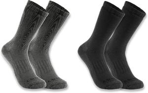 Carhartt мужские SC9602M средние синтетико-шерстяные носки Woodgrain Crew 2 пары, Black Assorted