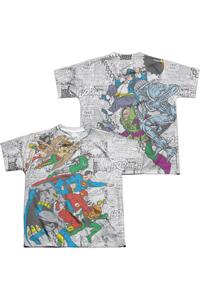 Футболка DC Comics Face Off (принт спереди и сзади) с коротким рукавом для детей Gildan, белый