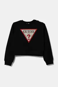 Детская хлопковая толстовка Guess, черный