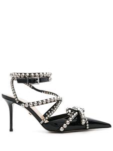 MACH & MACH туфли-лодочки 90 мм, украшенные заклепками, черный