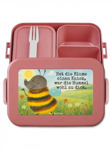 Mr. & Mrs. Panda Ланч-бокс Hummel с пушистым дизайном и надписью пастельно-красного цвета