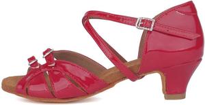 Танцевальные туфли TINRYMX для девочек, латинские, на низком каблуке, для тренировок и бальных танцев, для детей, красный